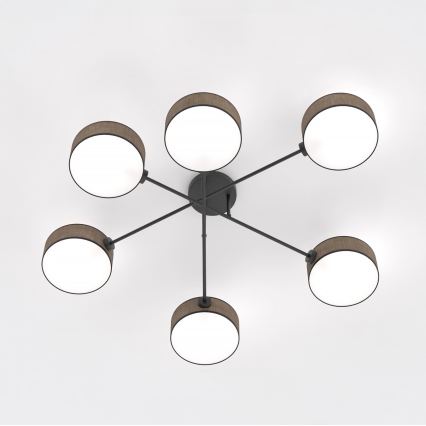 Плафонен полилей MAGA 6xE14/10W/230V кафяв