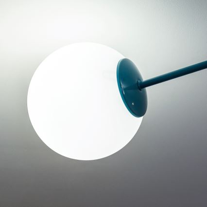 Плафонен полилей MOON 2xE27/15W/230V тюркоазен