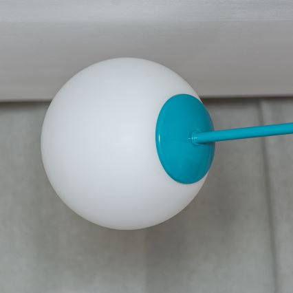 Плафонен полилей MOON 2xE27/15W/230V тюркоазен