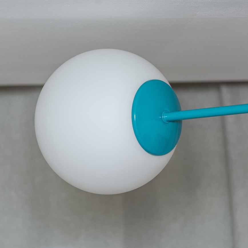 Плафонен полилей MOON 2xE27/15W/230V тюркоазен