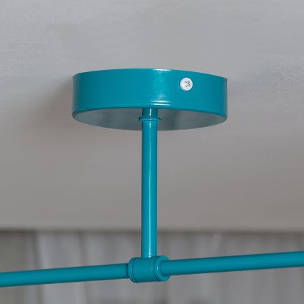 Плафонен полилей MOON 2xE27/15W/230V тюркоазен