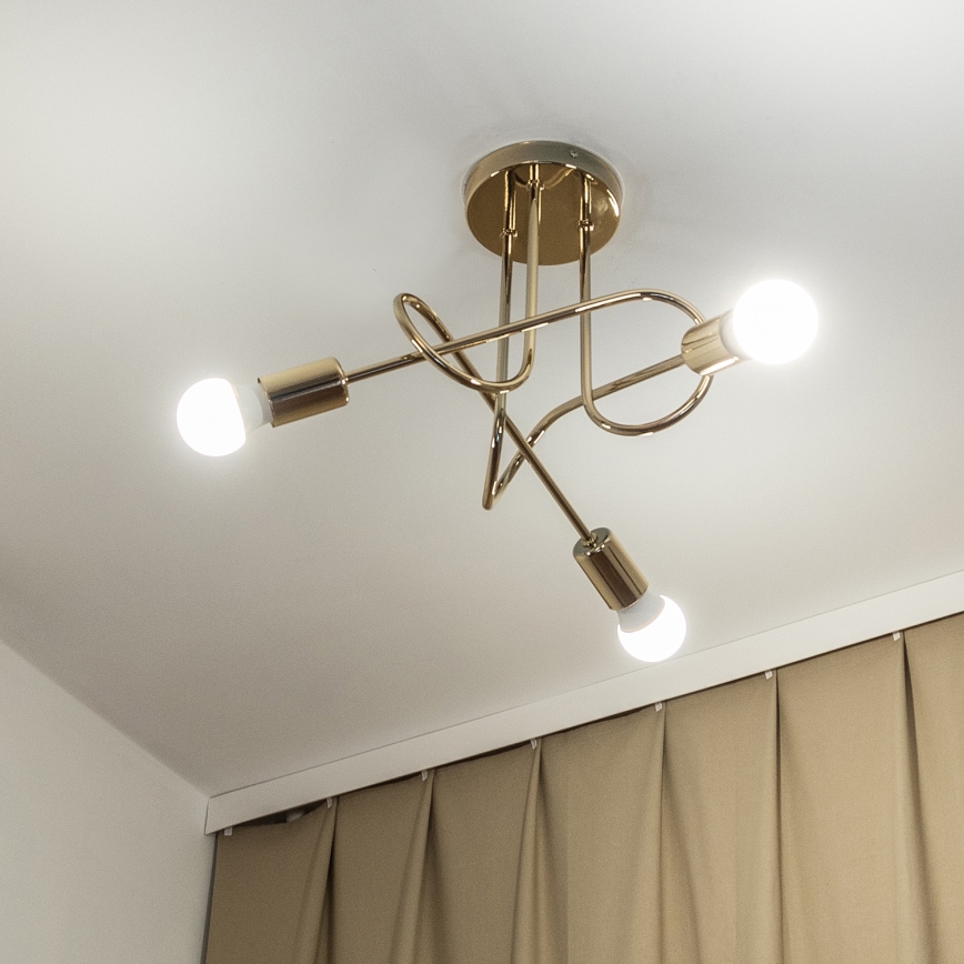 Плафонен полилей OXFORD 3xE27/15W/230V златист