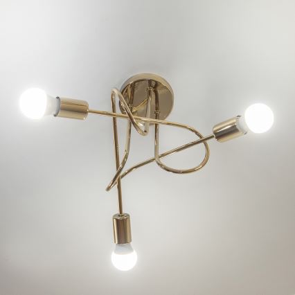 Плафонен полилей OXFORD 3xE27/15W/230V златист