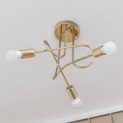 Плафонен полилей OXFORD 3xE27/15W/230V златист