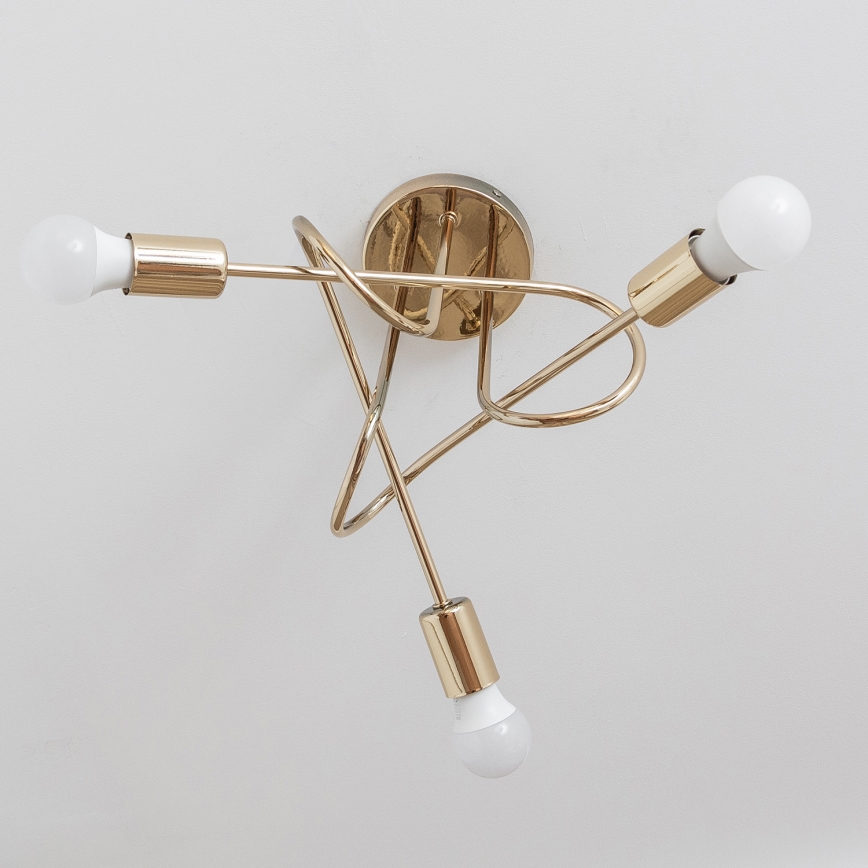 Плафонен полилей OXFORD 3xE27/15W/230V златист