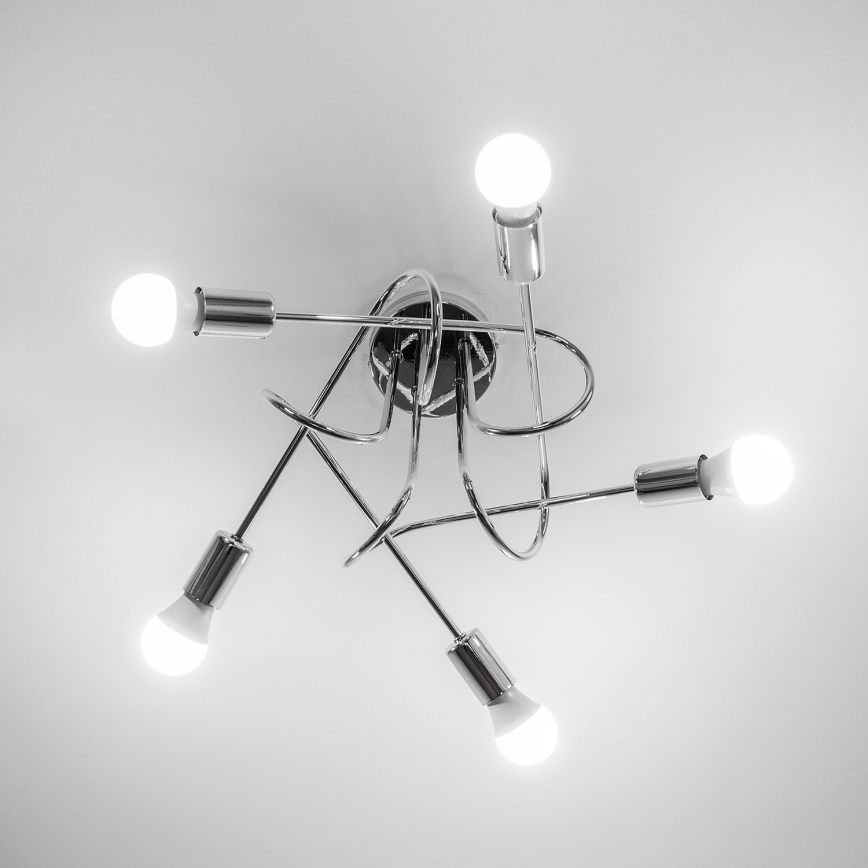 Плафонен полилей OXFORD 5xE27/15W/230V лъскав хром