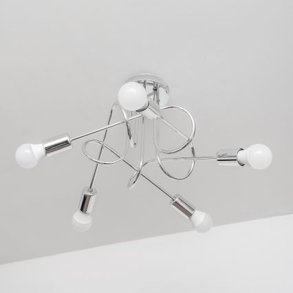 Плафонен полилей OXFORD 5xE27/15W/230V лъскав хром