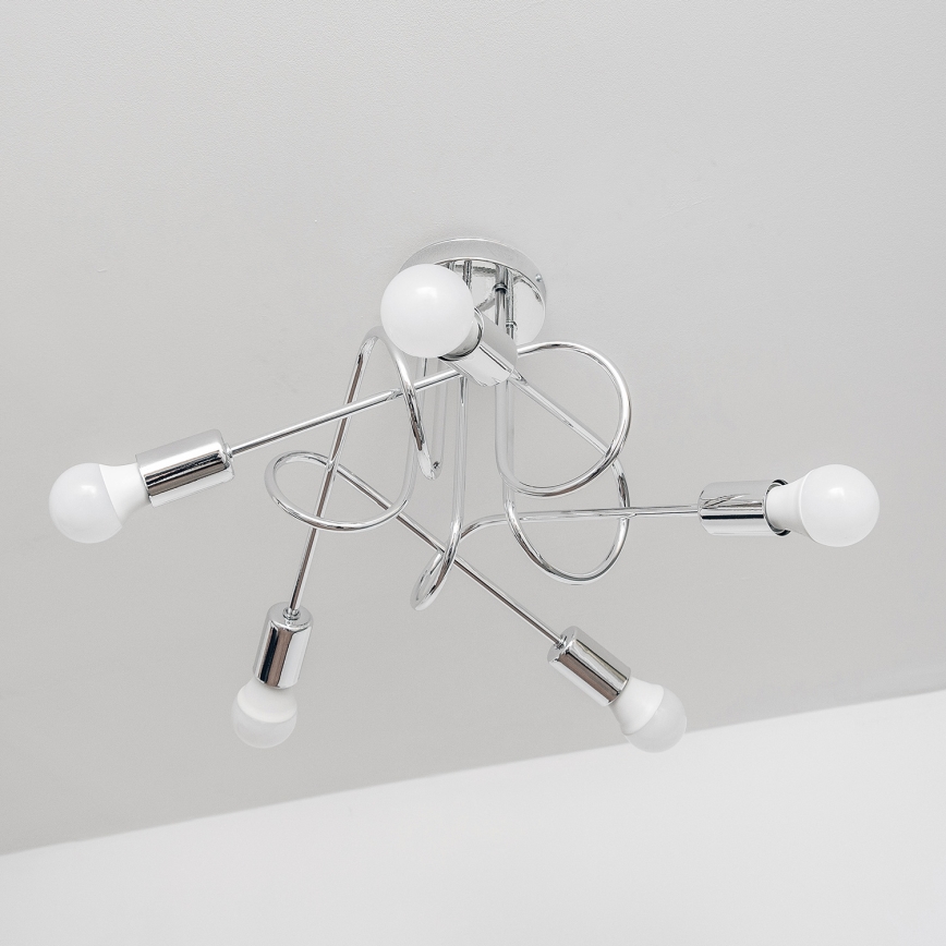 Плафонен полилей OXFORD 5xE27/15W/230V лъскав хром