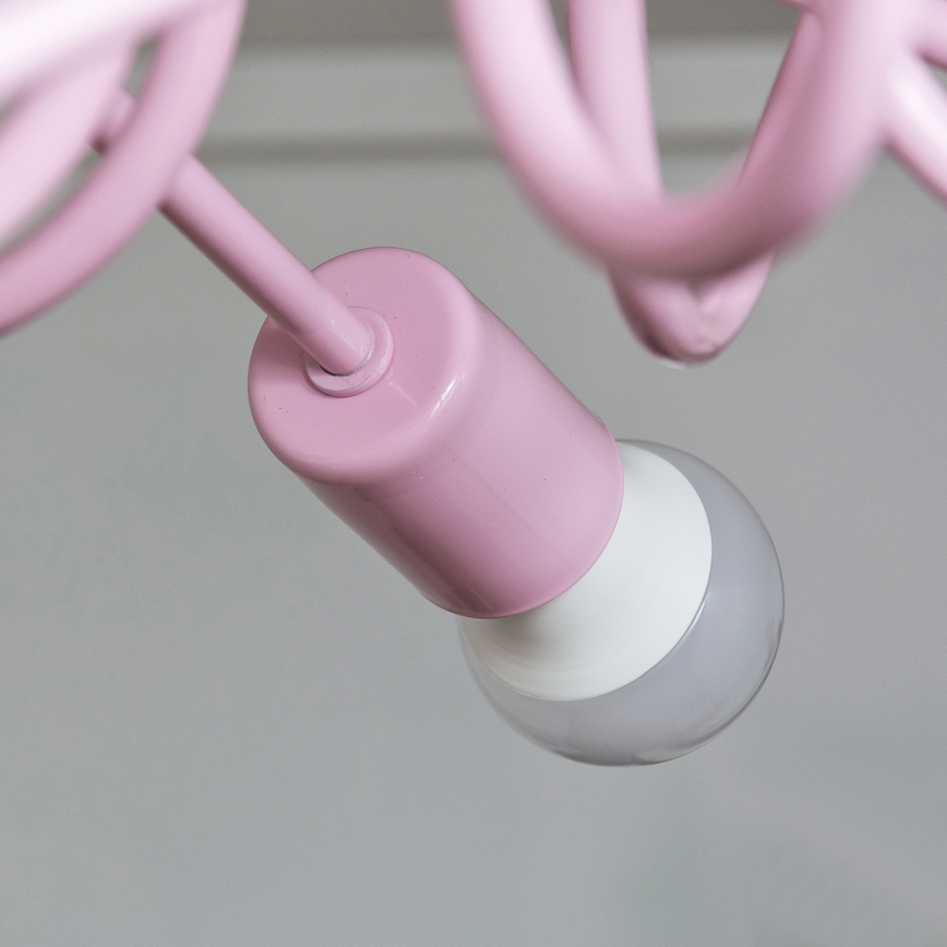 Плафонен полилей OXFORD 5xE27/15W/230V, розов