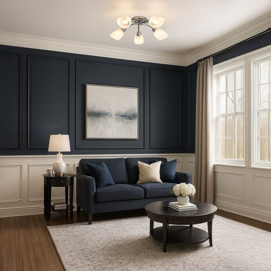 Плафонен полилей PORTOS 5xE14/10W/230V лъскав хром