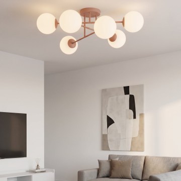 Плафонен полилей ROMA 6xE14/10W/230V розов