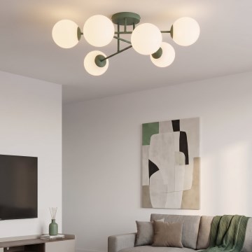 Плафонен полилей ROMA 6xE14/10W/230V зелен