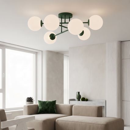 Плафонен полилей ROMA 6xE14/10W/230V зелен