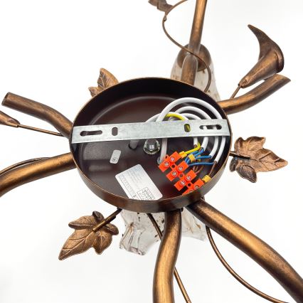 Плафонен полилей ROZETA 4xE14/40W/230V в бронзов цвят