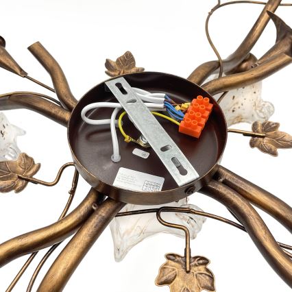 Плафонен полилей ROZETA 5xE14/40W/230V бронзов