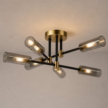 Плафонен полилей TESSA 6xG9/8W/230V месинг/димно черен
