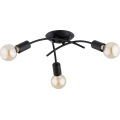 Плафонен полилей TORIZO 3xE27/15W/230V, черен