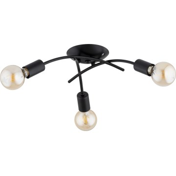 Плафонен полилей TORIZO 3xE27/15W/230V, черен