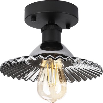 Плафонен полилей TRISH 1xE27/15W/230V черен/димчато черен