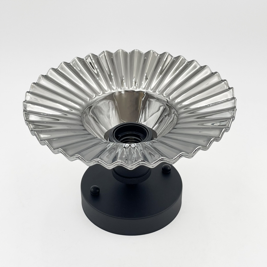 Плафонен полилей TRISH 1xE27/15W/230V черен/димчато черен