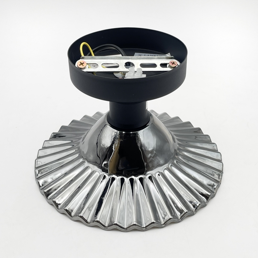 Плафонен полилей TRISH 1xE27/15W/230V черен/димчато черен