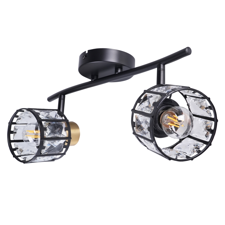 Плафонен полилей ZAHARA 2xE27/10W/230V черен