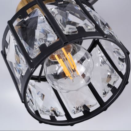 Плафонен полилей ZAHARA 2xE27/10W/230V черен