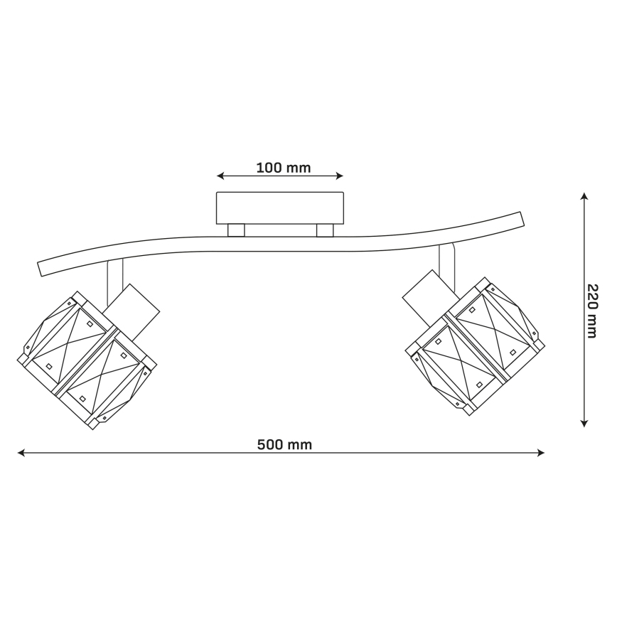 Плафонен полилей ZAHARA 2xE27/10W/230V черен