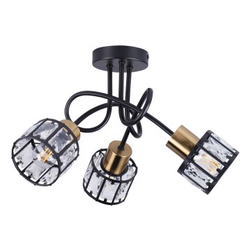 Плафонен полилей ZAHARA 3xE27/10W/230V черен