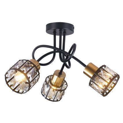Плафонен полилей ZAHARA 3xE27/10W/230V черен