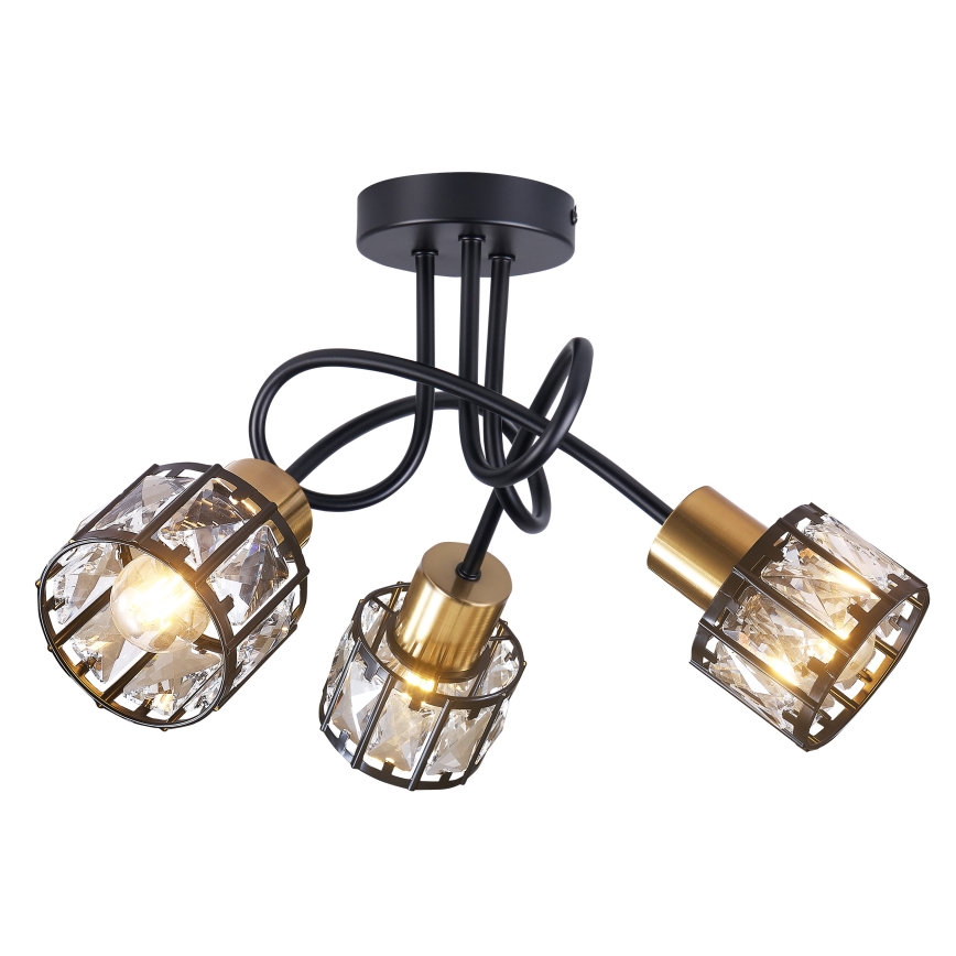 Плафонен полилей ZAHARA 3xE27/10W/230V черен
