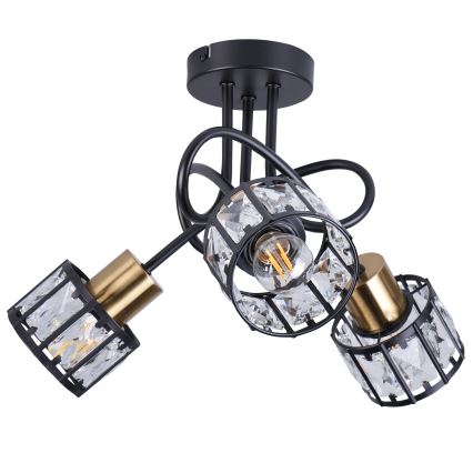 Плафонен полилей ZAHARA 3xE27/10W/230V черен