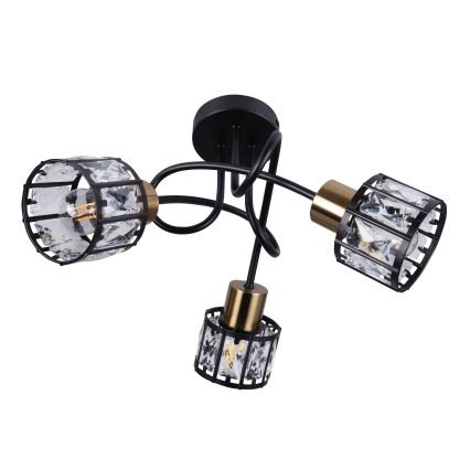 Плафонен полилей ZAHARA 3xE27/10W/230V черен