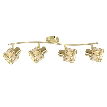 Плафонен полилей ZAHARA 4xE27/10W/230V златист