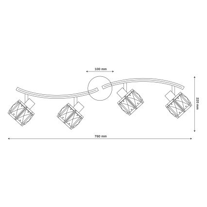 Плафонен полилей ZAHARA 4xE27/10W/230V златист
