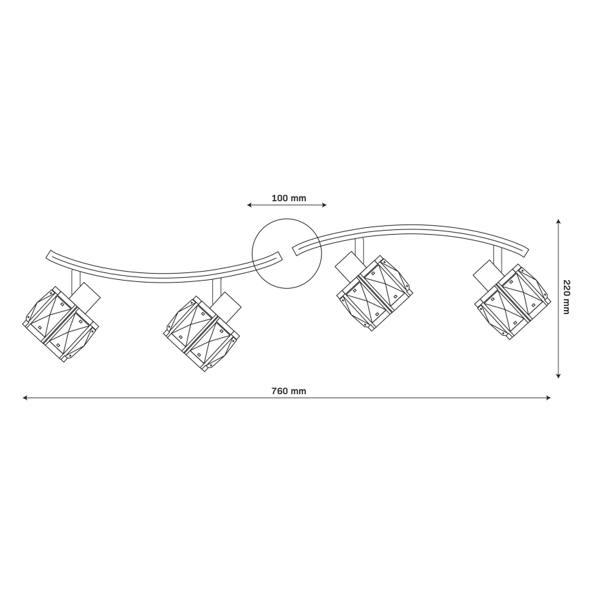 Плафонен полилей ZAHARA 4xE27/10W/230V златист