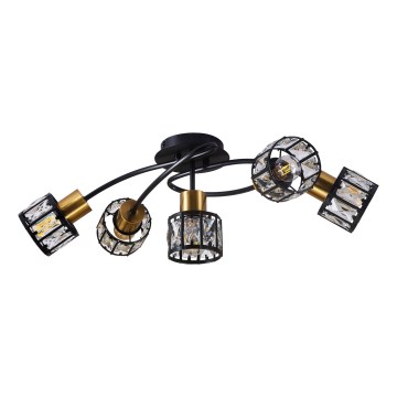 Плафонен полилей ZAHARA 5xE27/10W/230V черен