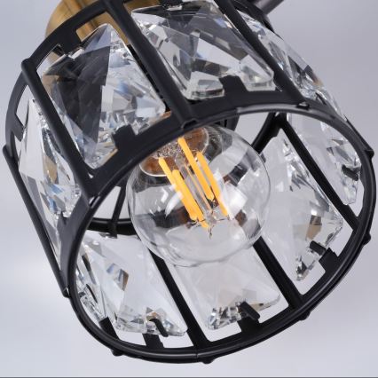 Плафонен полилей ZAHARA 5xE27/10W/230V черен