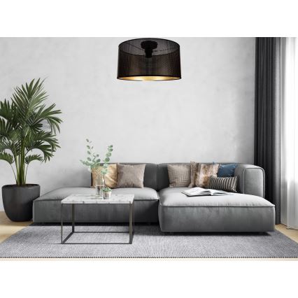 Плафониера ALDO 1xE27/60W/230V Ø 40 см черна