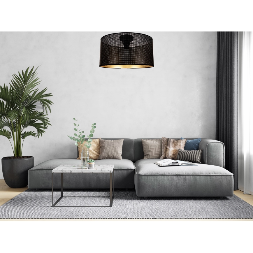 Плафониера ALDO 1xE27/60W/230V Ø 40 см черна