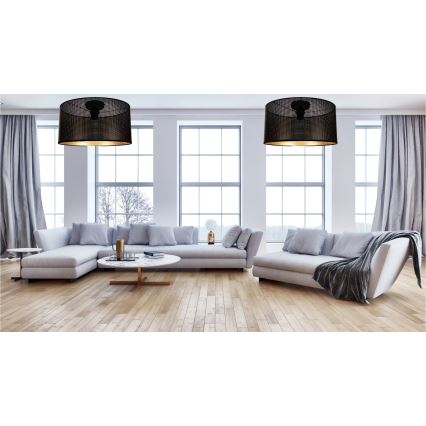 Плафониера ALDO 1xE27/60W/230V Ø 40 см черна