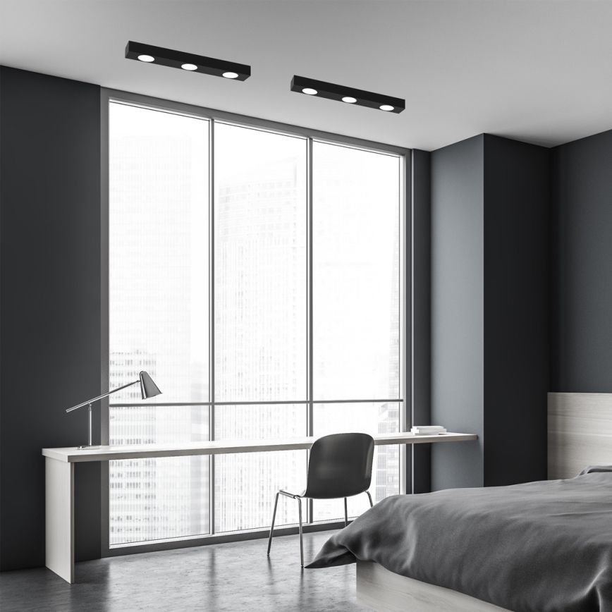 Плафониера ALEXANDER 3xGX53/12W/230V черен