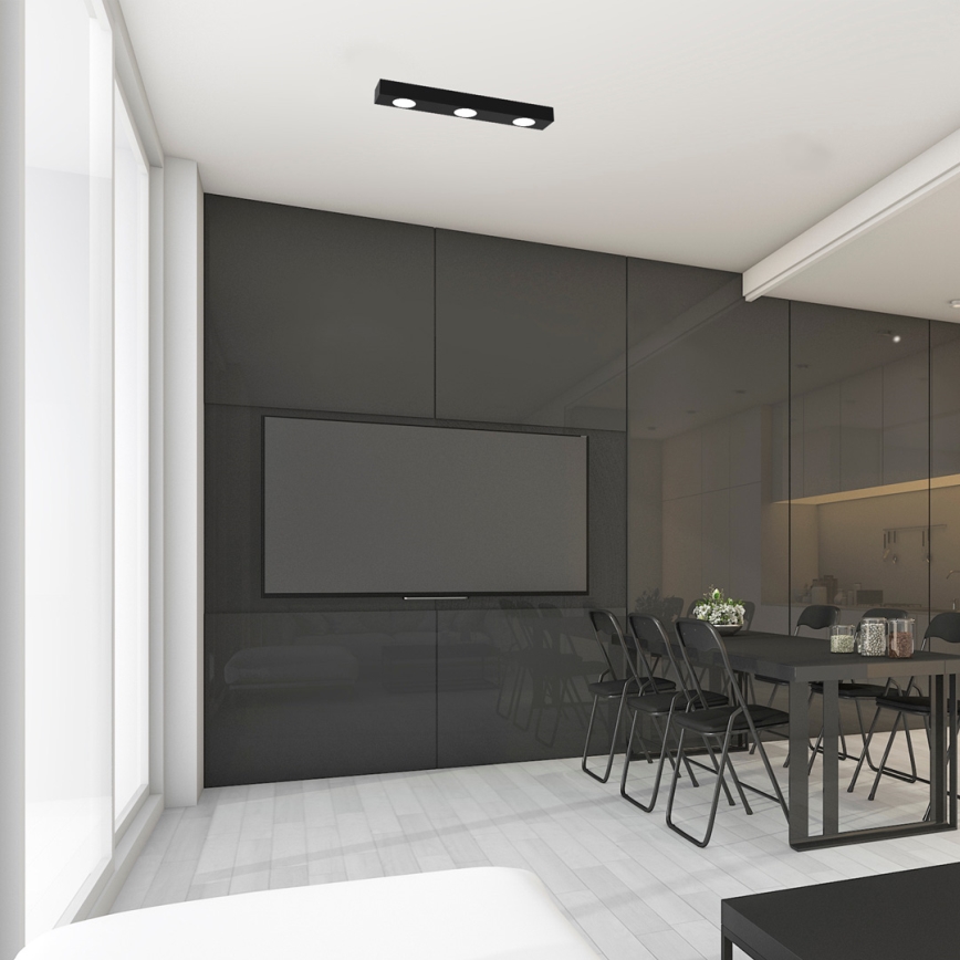 Плафониера ALEXANDER 3xGX53/12W/230V черен