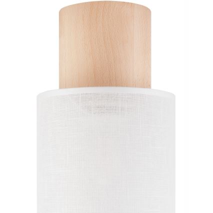 Плафониера ARI 1xE27/60W/230V Ø 16 см бял бук