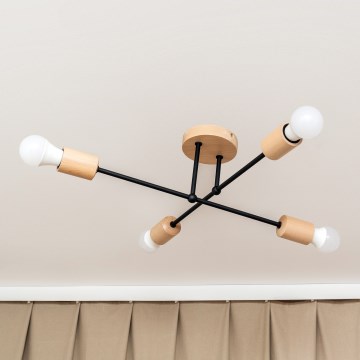 Плафониера CAMBRIDGE 4xE27/15W/230V, изработена от бор