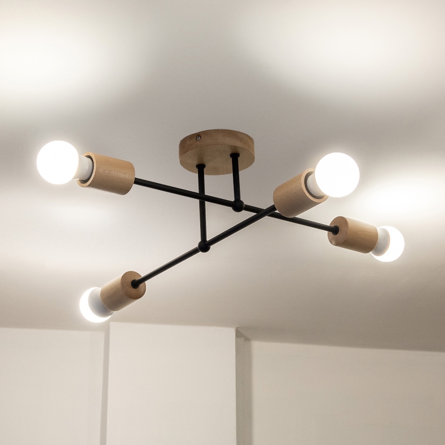 Плафониера CAMBRIDGE 4xE27/15W/230V, изработена от бор