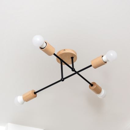 Плафониера CAMBRIDGE 4xE27/15W/230V, изработена от бор