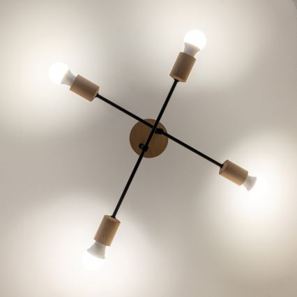 Плафониера CAMBRIDGE 4xE27/15W/230V, изработена от бор