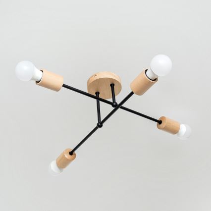 Плафониера CAMBRIDGE 4xE27/15W/230V, изработена от бор