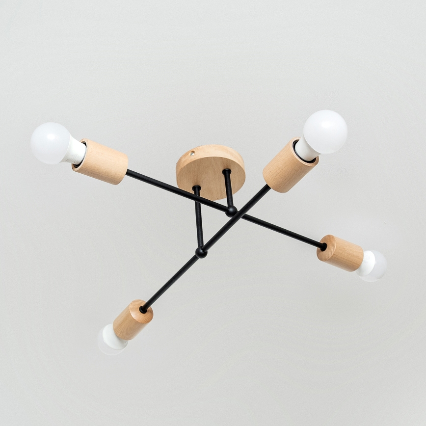 Плафониера CAMBRIDGE 4xE27/15W/230V, изработена от бор